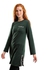 Andora Side Slits Long Sleeve Cotton Tunic Top - Dark Green