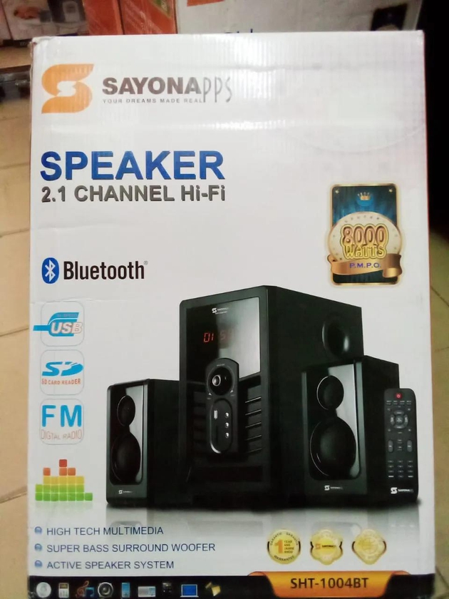 Sayona Sayona 2.1 Channel Subwoofer (SHT-1004BT) with Bluetooth – 8000 PMPO