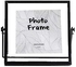 Leoyoubei Floating Glass Frame,Vintage Style and Real Glass Photo Frame Collection Metal Geometric Picture Frame Square,Double Glass,Desk Vertical Floating Frame 4x4,Can Also Put 5X5 Photo (Black)