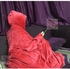 Mintra Unisex Super Soft Blanket Cape/Hoodie - One Size Fits All - 1 Pc - Red