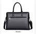 PU Leather Briefcase Business Laptop Shoulder Handbag - Black