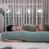 PharMeDoc Organic Pregnancy Pillow - U Shaped Maternity Body Pillow - Sage Color - Organic Cotton Cover Full Body Pillow