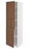 METOD High cabinet with shelves/2 doors, black Enköping/brown walnut effect, 60x60x200 cm - IKEA