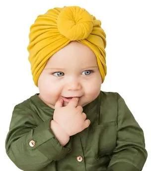 Fashion Turban Baby Hat Baby Headwear Turban -YELLOW Yellow