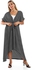 Kady Long Short Sleeves Striped Dress - Black & White
