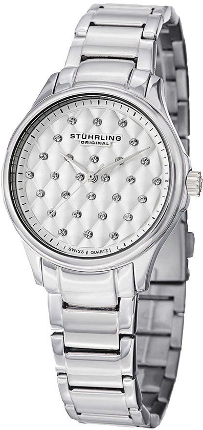 Stuhrling Original Womens 567.01 Vogue Culcita Analog Display Swiss Quartz Silver Watch