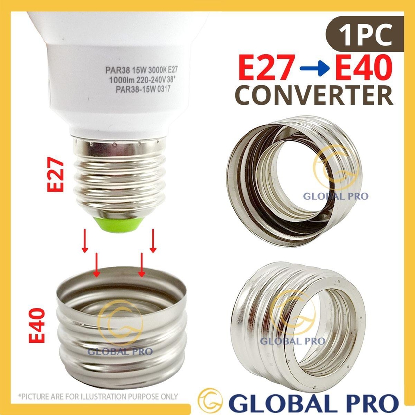 [1PC] E27 TO E40 Converter Ring Light Bulb Socket Adapter Mogul Lamp Base