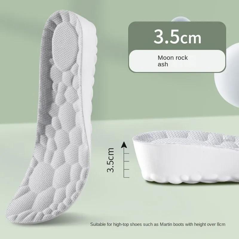 3.5cm Shoes Insoles Increase insole for boys and women stepping on poo feeling PU full cushion thick insole soft sole not tired feet comfortable soft back cushion casual