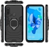 For Huawei Nova 5i Case, [Heavy Duty] Tactical Metal Ring Grip Kickstand Shockproof Bumper Case [Works with Magnetic Car Mount] --Black