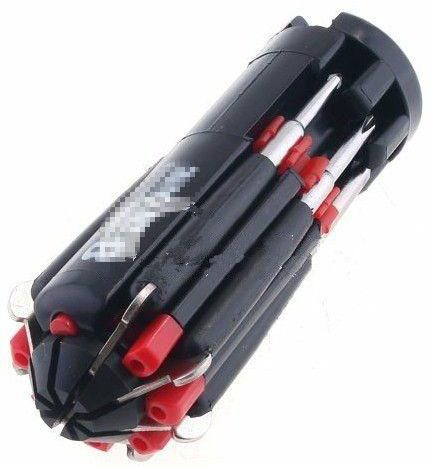 8 in 1 Multi Portable Screwdriver with 6 LED Torch Tools Set GH1180RB