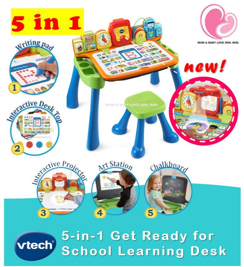 Vtech 5 in 1 Get Ready for School Learning Desk (2-5 years old), Activity Table for Kid