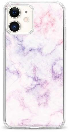 Marble Printed Protective Case Cover For Apple iPhone 12 Mini White/Purple