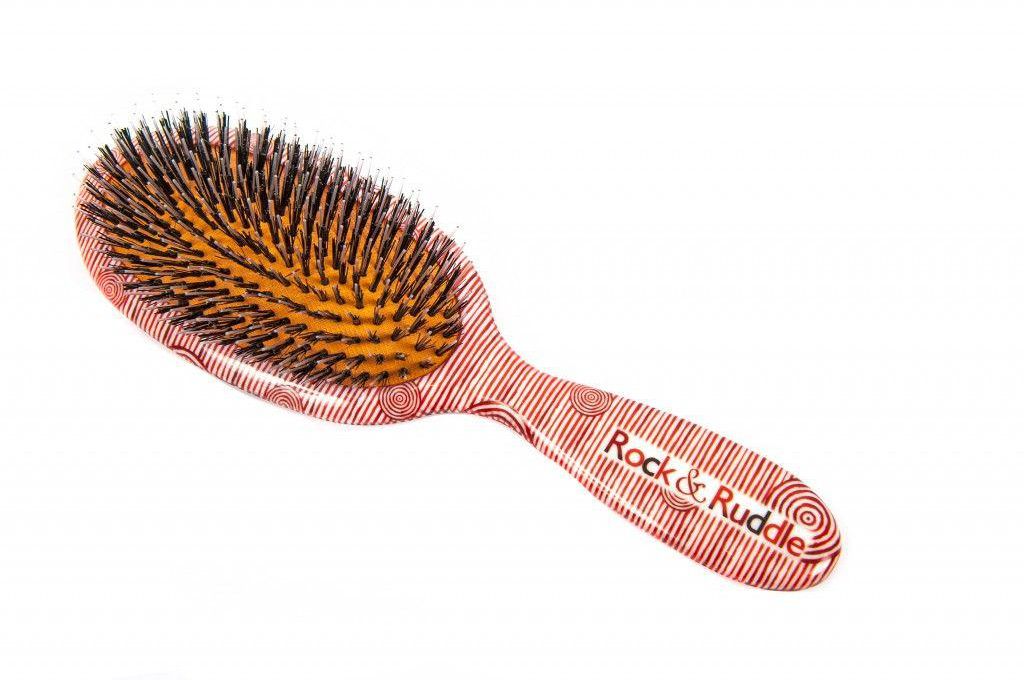 Rock & Ruddle - Large Hairbrush - Red Swirls And Stripes- Babystore.ae