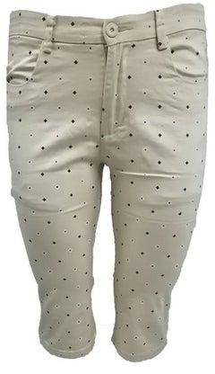 Men's Casual 3/4 Loose Fit Under Knee Shorts Soft Breathable Polka Dot Outdoor Hiking Trousers