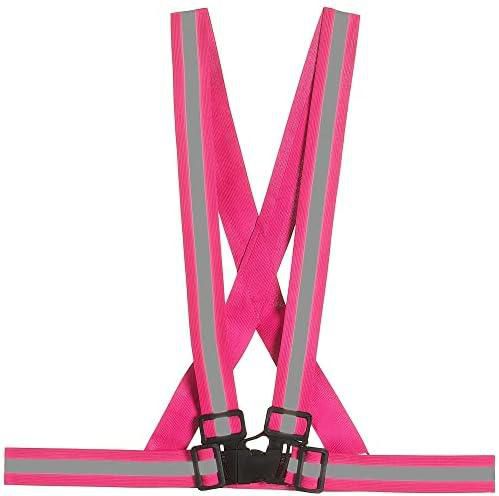 Sulfar Adjustable Reflective Vest Belt For Safety With High Visibility (Pink)
