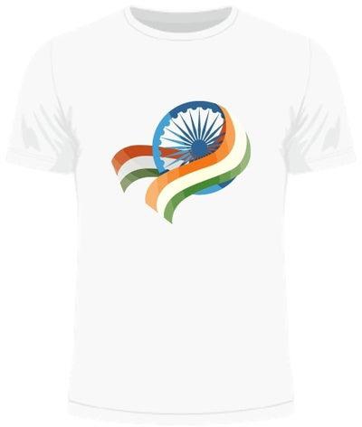 15 August India Independent Day Casual Crew Neck Slim-Fit Premium T-Shirt White