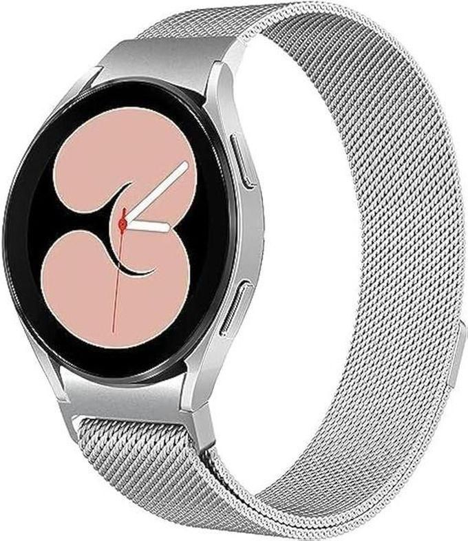 Compatible with Galaxy Watch 4/5 40mm 44mm/Galaxy Watch 5 Pro 45mm Replacement Metal Mesh Watch Strap Classic Watch Strap for Men Women (Silver)
