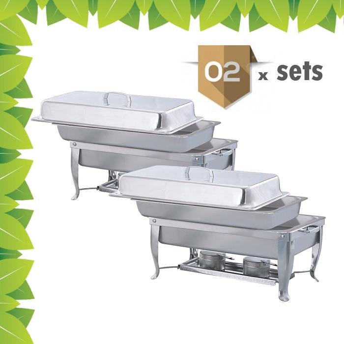 2 Sets Stainless Steel 3Q Size Chafing Dish