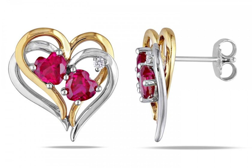 Ridaya White & Rose Gold Plated Italian Design 925 Silver Heart Shaped Jewellery Set With White and Pink Cz Stones