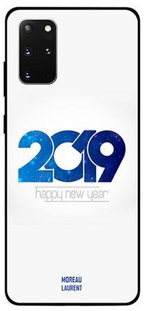 Skin Case Cover -for Samsung Galaxy S20+ Happy New Year 2019 Blue نمط مطبوع بعبارة "Happy New Year" وسنة 2019 باللون الأزرق