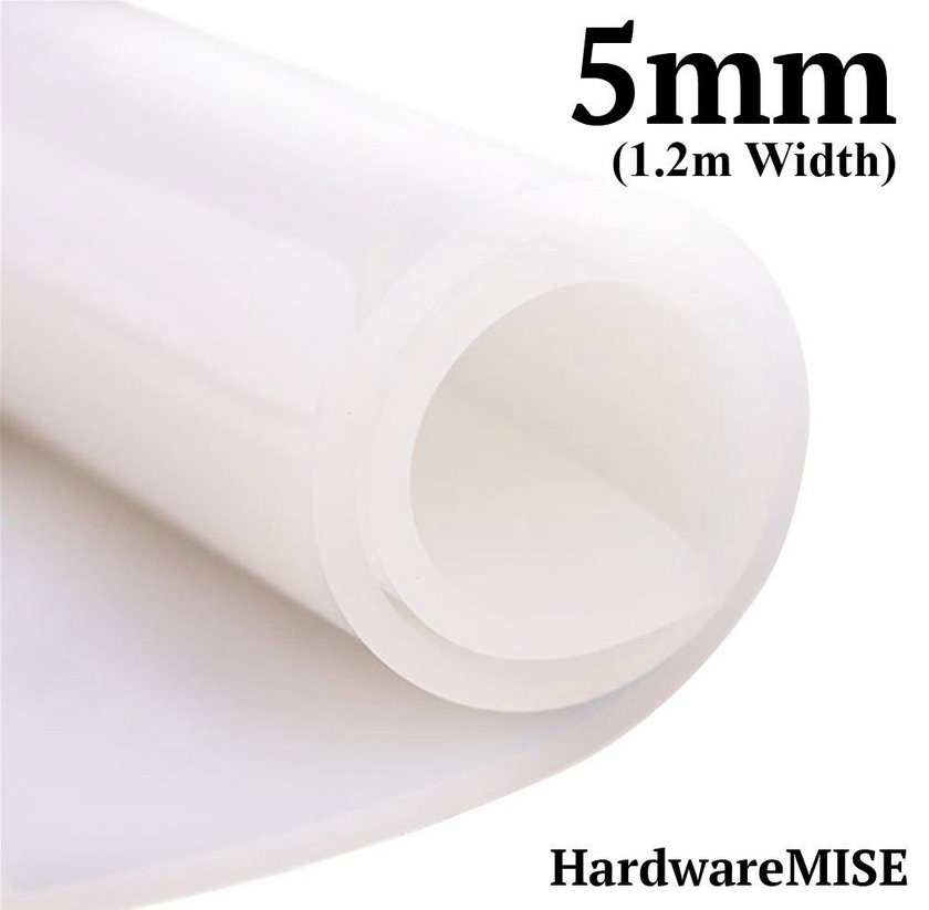 Hardwaremise Silicone Rubber Sheet Translucent 5mm thick 1.2m Width