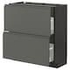 METOD / MAXIMERA Base cabinet with 2 drawers, black Enköping/brown walnut effect, 80x37 cm - IKEA