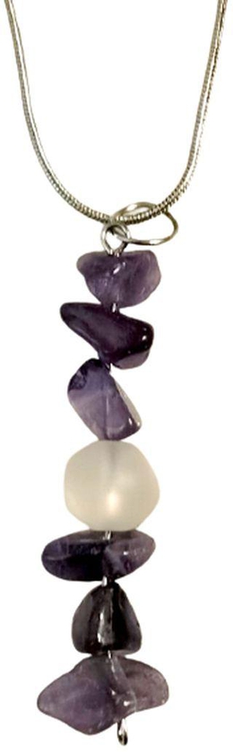 Sherif Gemstones Elegant Unisex Natural Amethyst Pendant Necklace