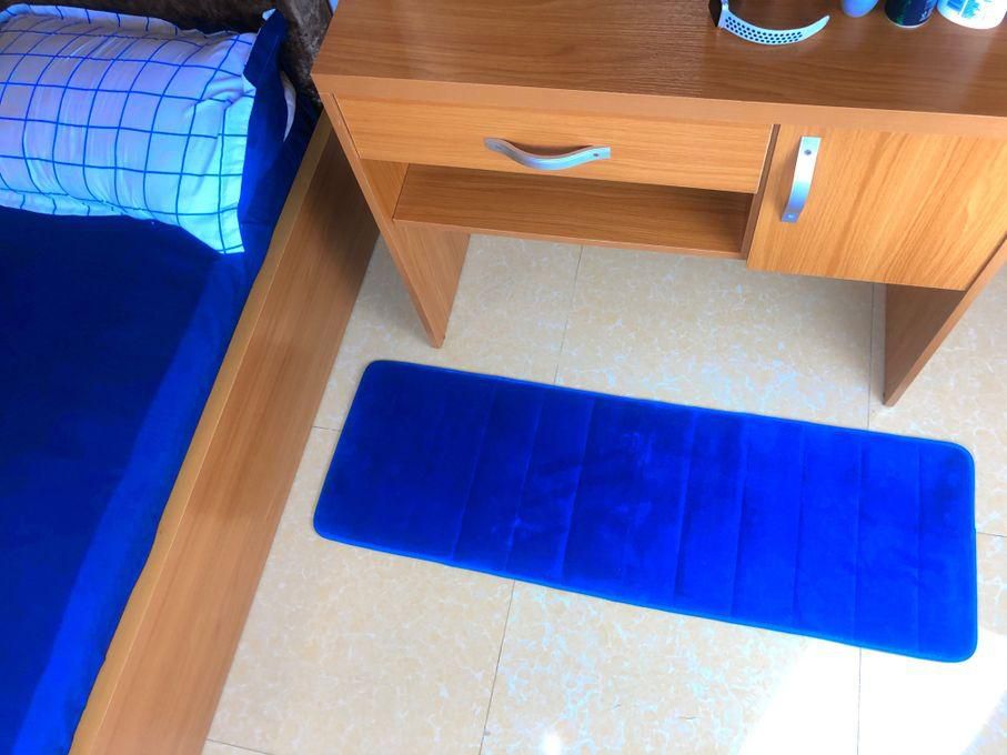 40X120cm Memory Foam Bathroom Blue Absorbent Floor Mat