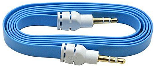 Bluelans 3.5mm 1m Stereo Auxiliary Cable Male to Male Flat Audio Music Aux Cord Adapter-Blue