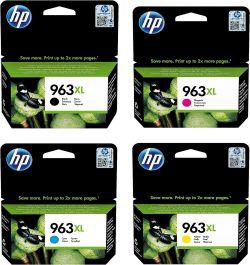 HP 963XL Ink Cartridge for HP Printers, 4 Packs, Multicolor - 3YP35AE