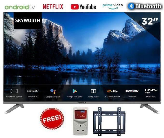Skyworth 32 Inch Smart TV + TV Guard+ Wall Mount
