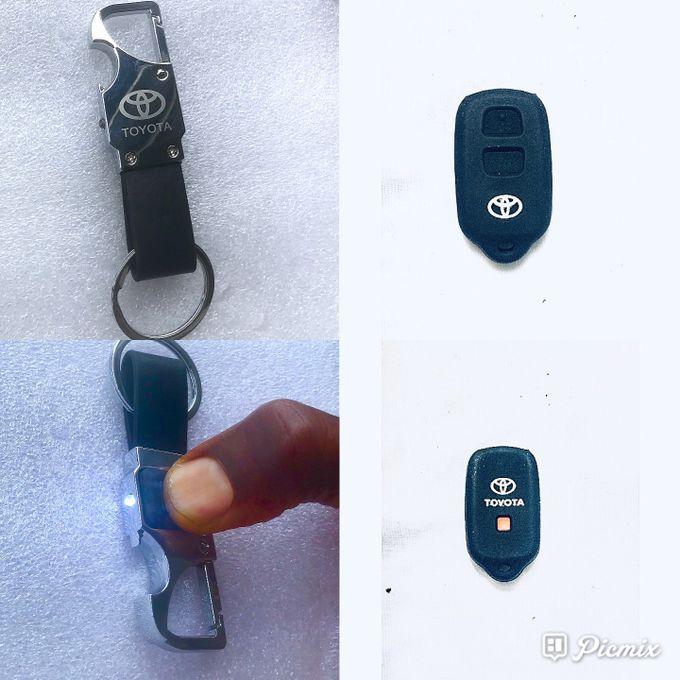 Toyota Key Holder With Torch Light & Drink Opener + Remote Case Silicon Cover