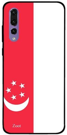 Thermoplastic Polyurethane Skin Case Cover -for Huawei P20 Pro Singapore Flag نمط علم سنغافورة