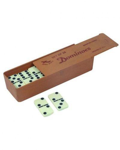 Double Six Dominoes With Wood Case - Set Of 28