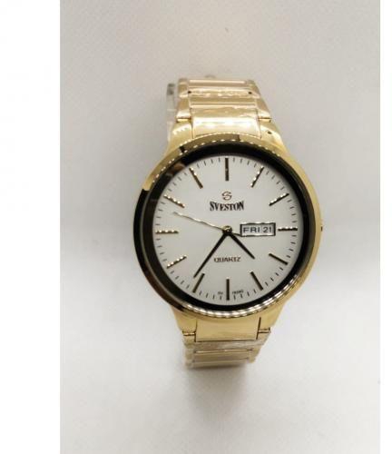 Fashion Sveston Gold Analog Water Proof Watch With Day & Date