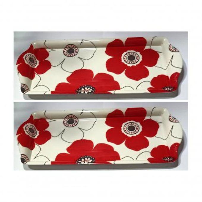 Melamine Serving Tray Set Of 2 Pieces