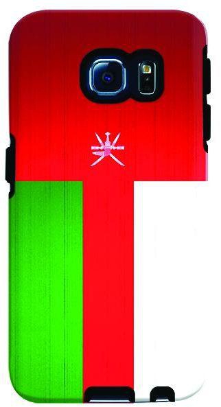 حافظة بريميم بطبقتين بتصميم صلب ولون مطفي لهواتف سامسونج جلاكسي S6 ايدج من ستايليزد - علم عمان