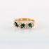 gold plated ring with green zircons