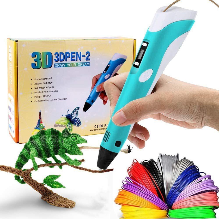 3D Pen upgrade Intelligent 3D Printing Pen with Smoother Experience 3D Art Printing Printer Pens with LCD Screen Automatic Feeding include12 Colors PLA Filament Refills,Interesting Gifts for All Ages.