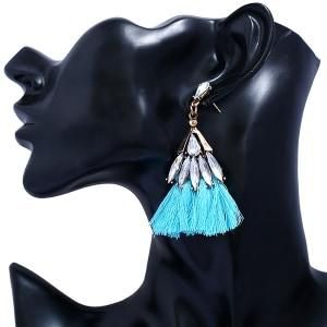 Tassel Faux Jewelry Drop Earrings - Light Blue