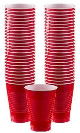 Cup Red Fancy Disposable Cups Big Size - 50pcs