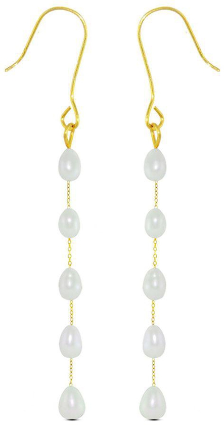 18 Karat Gold Pearls Opera Drop Earrings