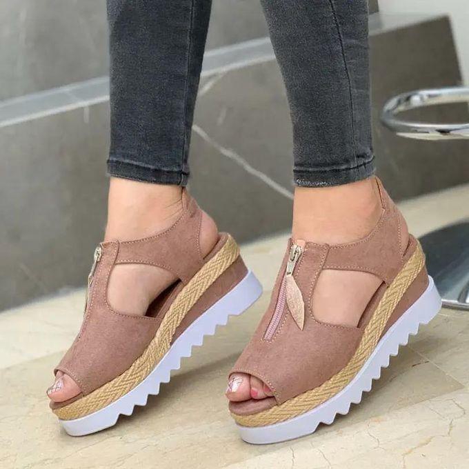 Fashion Summer Sandals Women Solid Color Open Toe Casual Ladies Flats