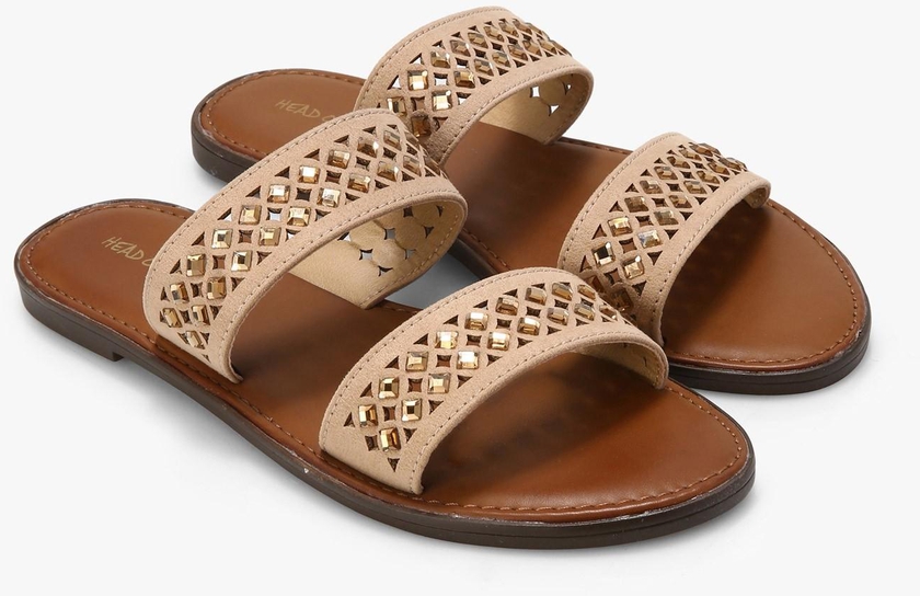 Beige Luminos Flat Sandals