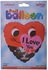 Helium Balloon From Cali De Scope In The Shape Of A Large Heart Embracing A Small, Multi -colored Heart
