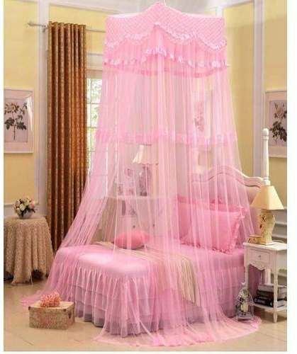 Generic Square Top Decker mosquito net- Free Size- Pink