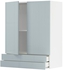 METOD / MAXIMERA Wall cabinet w 2 doors/2 drawers - white/Kallarp light grey-blue 80x100 cm