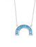 Dome necklace rhodium plated - Blue zircon