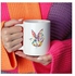 مج قهوة بطبعة أرنب وزهور متعدد الألوان
