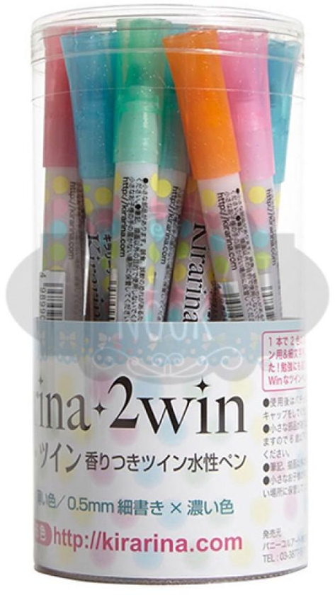 Kirakira 2win Scented Bicolor  twin marker 18 color set